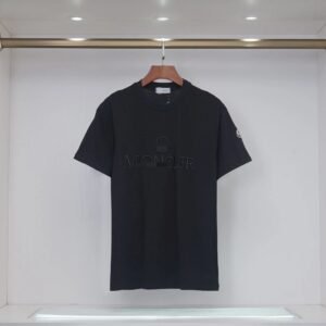 Moncler Embroidered Minimalist Style Black T-Shirt