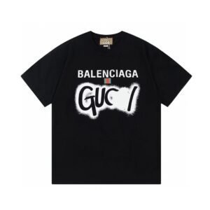 Balenciaga Co-branded Graffiti-style Black T-shirt