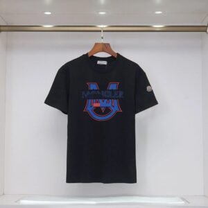 Moncler Big M Collection Casual Style Black T-Shirt