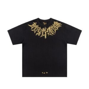 BOY Gold-foiled Gothic Edgy & Trendy Black Short-sleeve T-Shirt