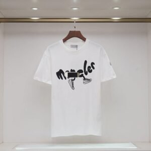 Moncler Graffiti Collection Casual Style White T-Shirt