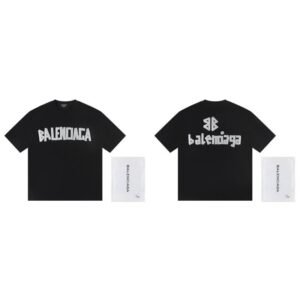 Balenciaga Letter Print Street Style Black T-Shirt