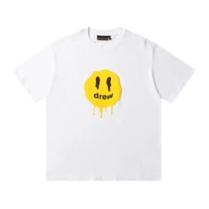 DREW Melted Smiley Streetwear White Short Sleeve T-shirt