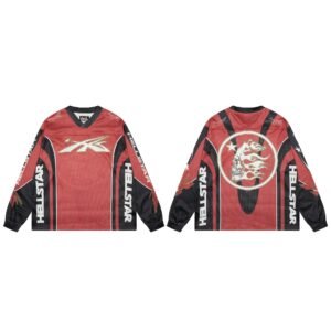 Hellstar Skull Street Style Red and Black Jersey