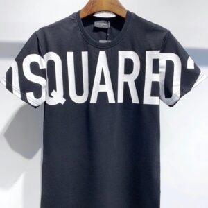 DSQ Trendy Cool Large Letter Printed Black Short-Sleeve T-Shirt