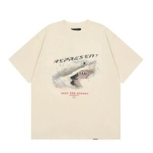 Represent Shark Print Vintage Beige T-Shirt