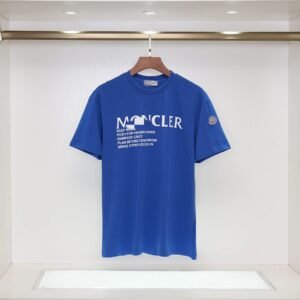 Moncler Letter Print Casual Blue Short-sleeve T-shirt