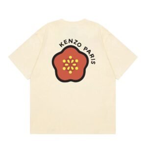 KENZO Crabapple Blossom Casual Style Beige Short Sleeve T-Shirt