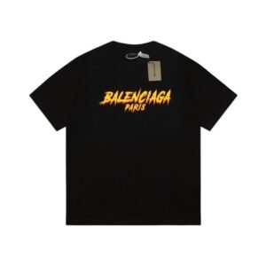 Balenciaga Flame Print Street Style Black T-Shirt