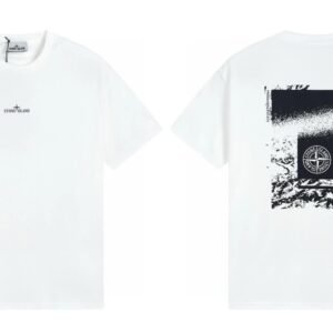 Stone Island Spring Summer Printed Street Style White T-Shirt