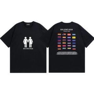 Balenciaga 22 Pride Collection Printed Black Short-sleeve T-shirt