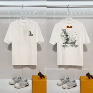 Louis Vuitton Large Print Trendy Style White T-Shirt