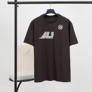 Louis Vuitton Printed Casual-style Dark Brown Short-sleeve T-shirt