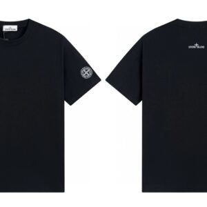 Stone Island Badge Techwear Style Black Short Sleeve T-Shirt