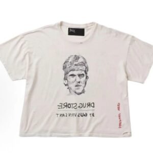 Paly Hollywood Retro Off-white Portrait Short Sleeve T-Shirt