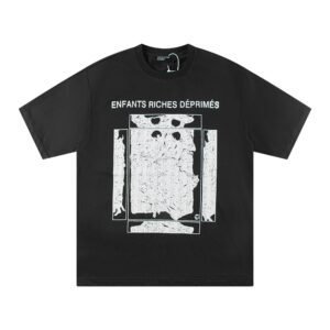 ERD Portrait Print Dark Style Black T-shirt