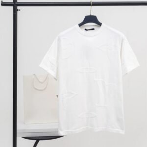 Louis Vuitton Monogram Jacquard Casual White Knitted T-Shirt