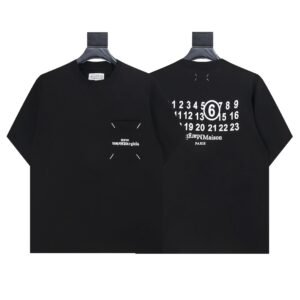 Maison Margiela MM6 Digital Streetwear Black Short Sleeve T-shirt