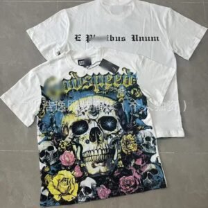 GOD Skull Print Dark Style White T-Shirt