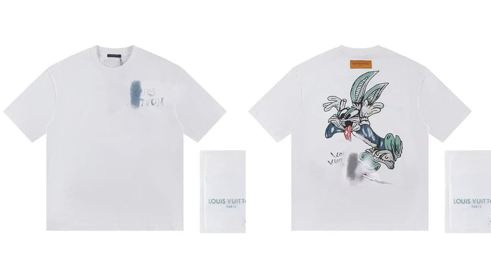Louis Vuitton Trendy & Cool Cartoon Graffiti White T-Shirt