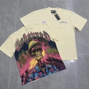 Godspeed Skull Print Vintage Beige T-Shirt