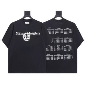 Maison Margiela Calendar Print Trendy Cool Black T-Shirt
