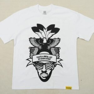 Awful Lot Portrait Print Street Style White T-Shirt