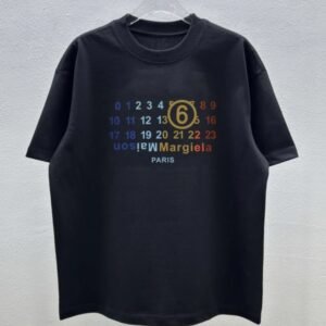 Maison Margiela MM6 Numeric Print Edgy Black Short-sleeve T-shirt