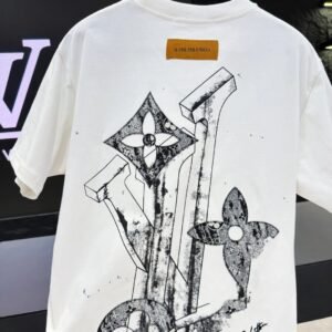 Louis Vuitton Monogram Graffiti Trendy Style White T-Shirt