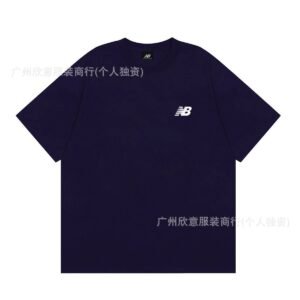 New Balance Casual Series Minimalist Style Navy Blue Short-sleeve T-shirt