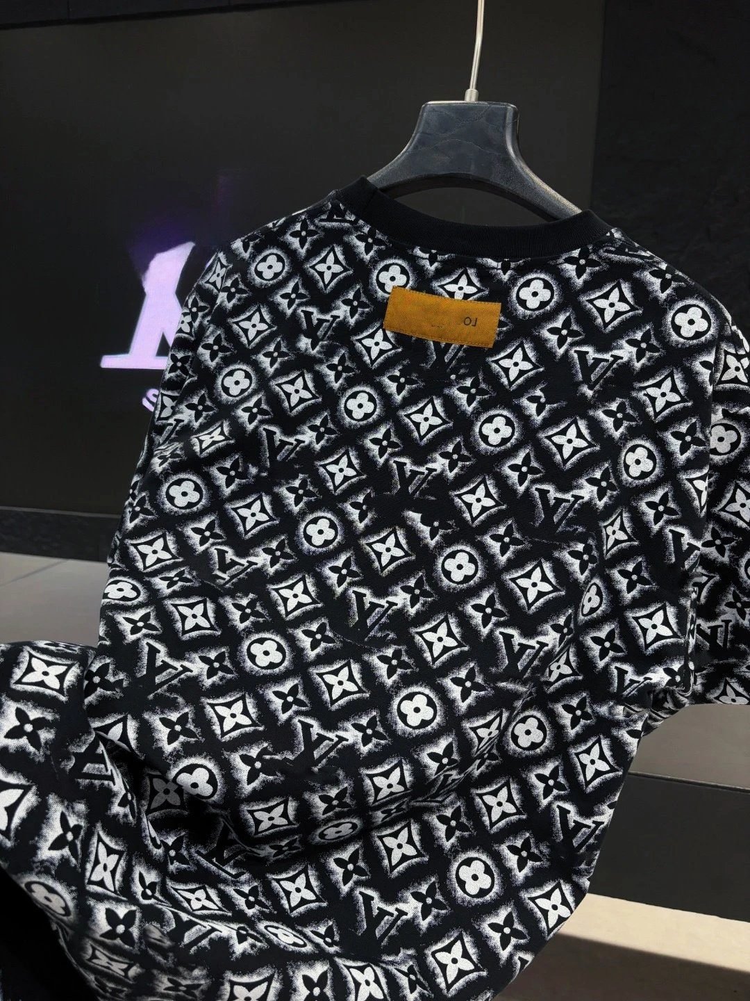 Louis Vuitton Classic Monogram Trendy Black and White T-Shirt