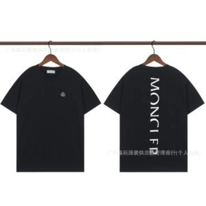 Moncler Letter Print Casual Style Black T-Shirt