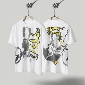 Travis Scott KAWS Graffiti Street Style White T-shirt