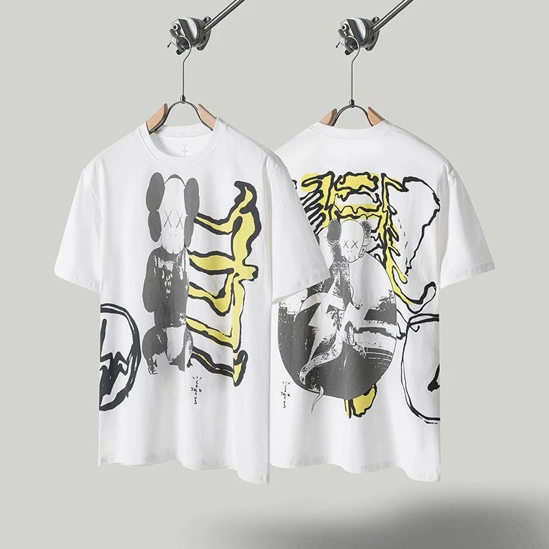 Travis Scott KAWS Graffiti Street Style White T-shirt