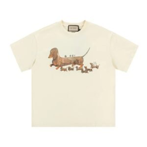 Gucci Sausage Print Casual Style Off-white T-shirt
