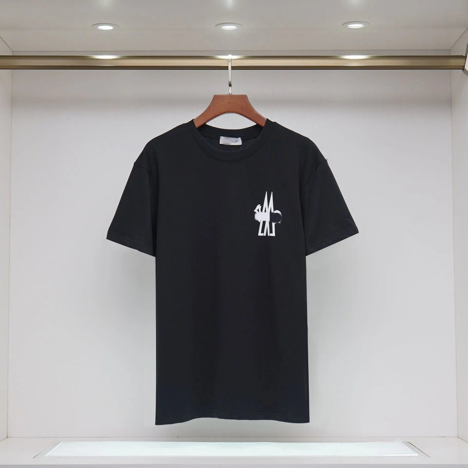 Moncler Print Collection Casual Style Black T-Shirt