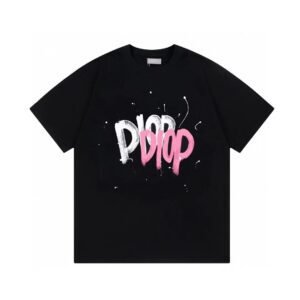 Dior Graffiti Trend Style Black Short-sleeve T-shirt