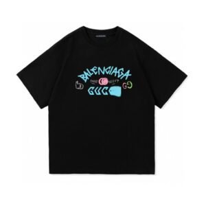 Balenciaga Co-branded Graffiti Street Style Black T-shirt