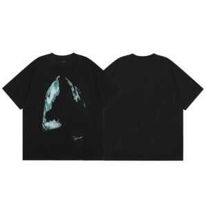 Represent Shark Print High Street Style Black T-Shirt