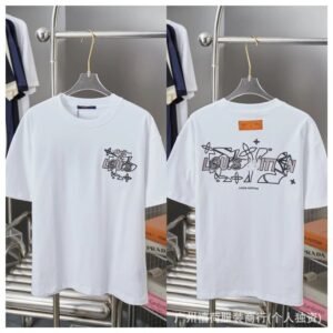 Louis Vuitton Graffiti Trend Style White Short-sleeve T-shirt