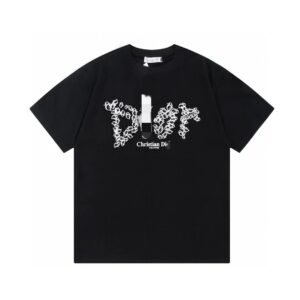 Dior Combined Print Trendy Black Short-sleeve T-Shirt