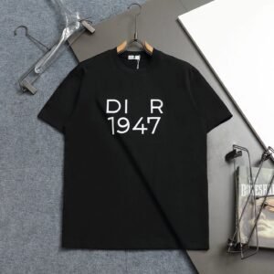 Dior 1947 Minimalist Trendy Black Short-sleeve T-Shirt