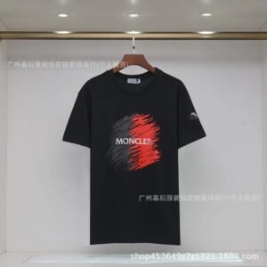Moncler Printed Trendy Style Black Short-sleeve T-shirt