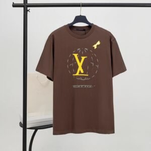 Louis Vuitton (LV) Printed Casual Style Brown Short-sleeve T-shirt