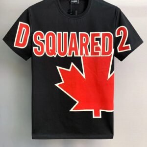 DSQ Maple Leaf Street Style Black Short-sleeve T-shirt