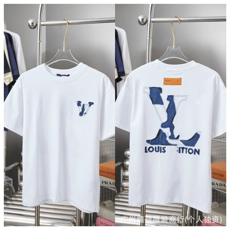 Louis Vuitton Patch Streetwear Style White Short-sleeve T-shirt