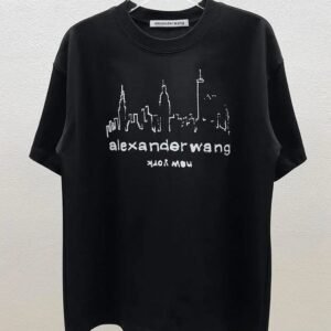 Alexander Wang Trendy & Cool Skyline Print Black T-Shirt