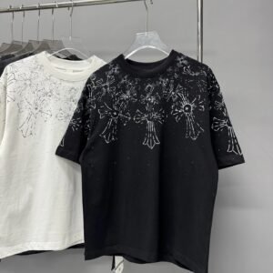 Chrome Hearts Cross Print Street Style Black T-Shirt