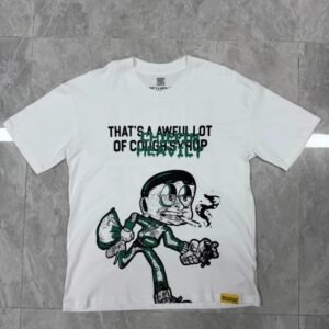 ALOCS Cartoon Print Street Style White T-Shirt