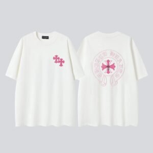 Chrome Hearts Cross Embroidered Street Style Off-White T-Shirt